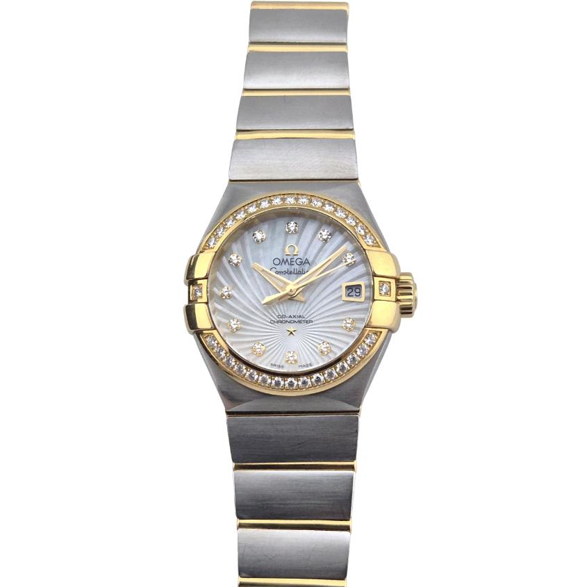 Omega 123.25.27.20.55.001 Constellation Ladies Two Tone MOP Diamond Dial 27mm ~2000s