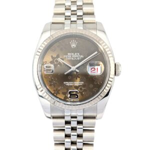 Rolex 116234 Datejust Chocolate Floral Dial on Jubilee 36mm 2013 Box & Papers