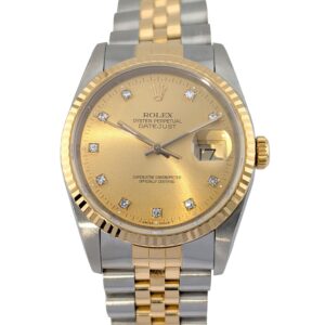 Rolex 16233G Datejust 36 Champagne Diamond Dial 36mm 1989 L-Serial