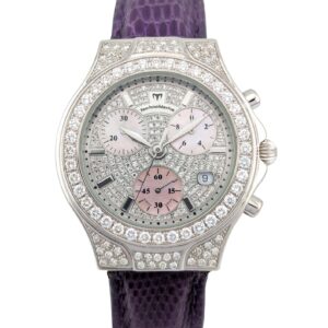 Technomarine Diva 18k White Gold Diamond Pavé Chronograph 40mm ~1990s Box & Papers