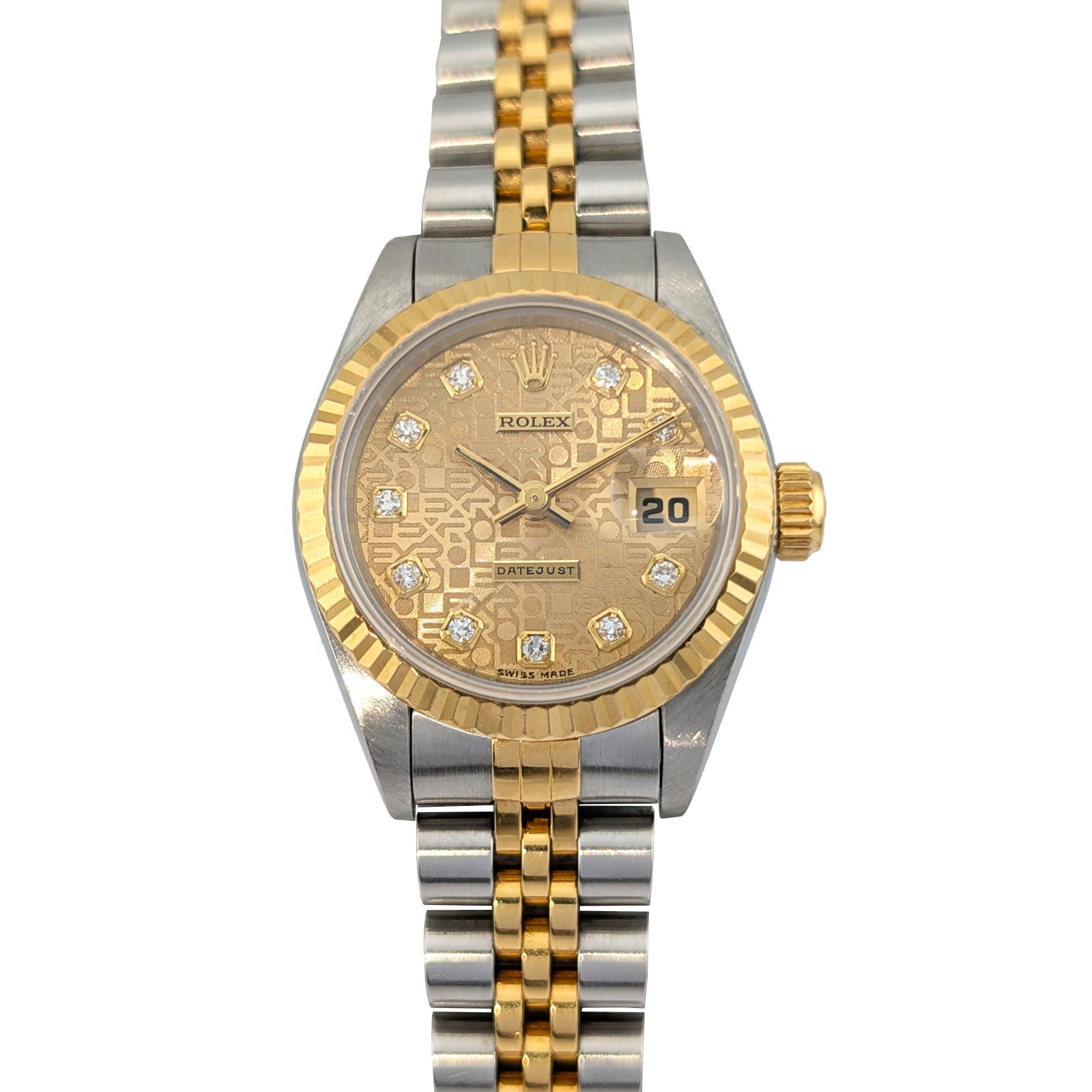 Rolex 69173G Lady-Datejust Champagne Diamond Computer Dial 26mm 1996 T-Serial
