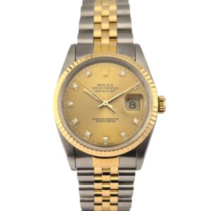 Rolex 16233G Datejust 36 Diamond Dial 36mm 1991 X Serial