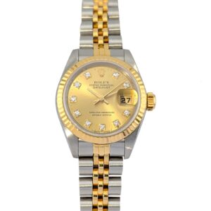 Rolex 69173G Lady-Datejust Two Tone Champagne Diamond Dial 26mm 1988 R-Serial
