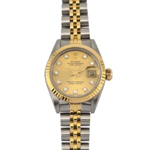 Rolex 69173G Lady-Datejust Two Tone Champagne Diamond Dial 26mm 1988 R-Serial + RSC