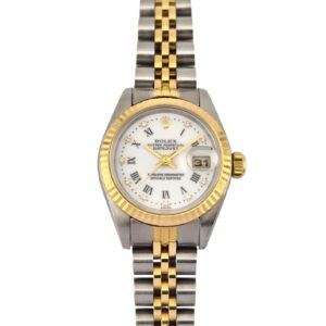 Rolex 69173G Lady-Datejust Two Tone White Roman Diamond Dial 26mm 1996 T-Serial