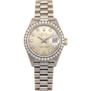 Rolex 69139 Lady-Datejust White Gold President Factory Diamond 26mm 1990