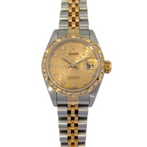 Rolex 69173G Lady-Datejust Faceted Diamond Computer Dial 26mm 1993 Box & Papers