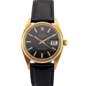 Rolex 1503/8 Oyster Perpetual Date 18k Yellow Gold 34mm Vintage Box & RSC