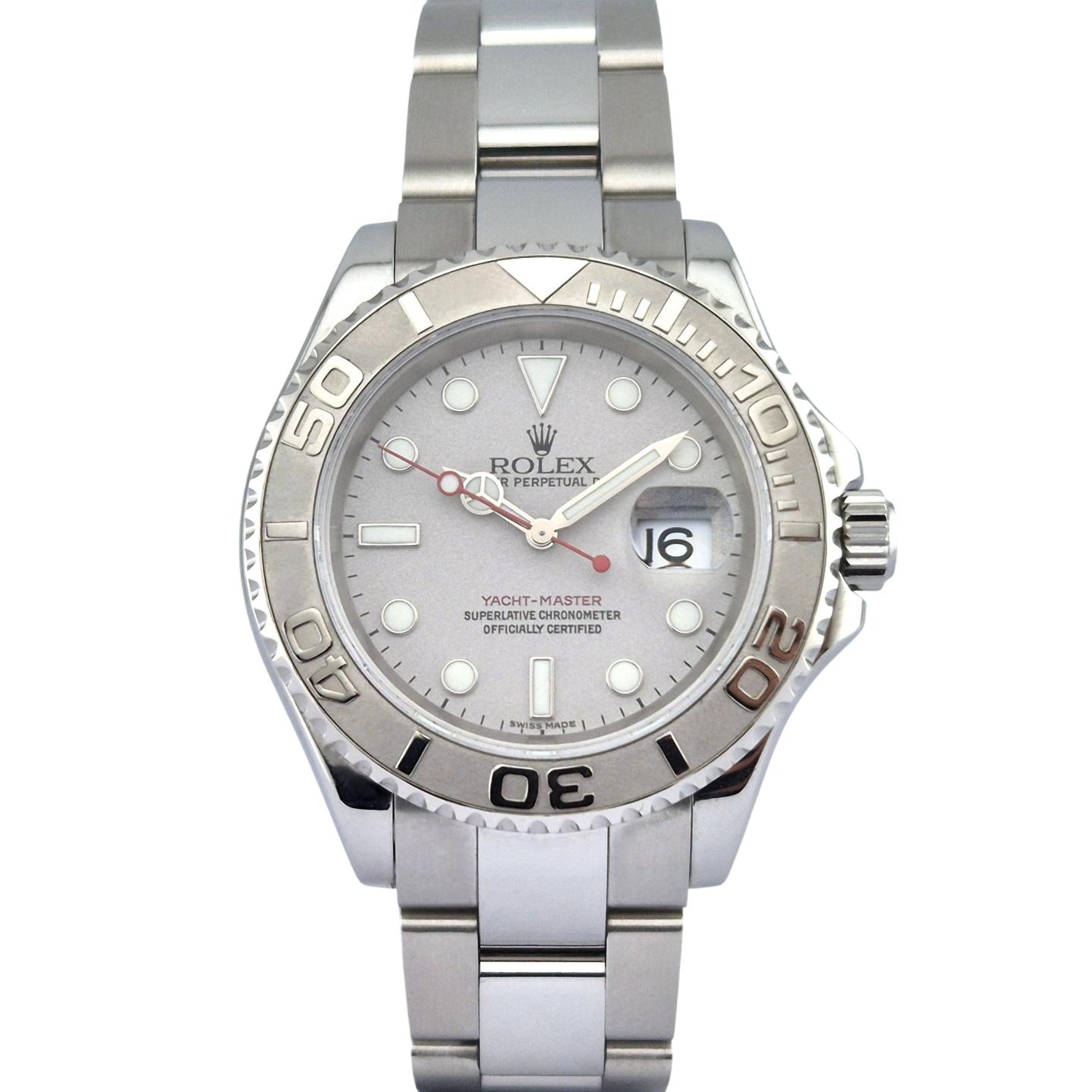 Rolex 16622 Yacht-Master Platinum Dial 40mm 2005 Box Papers