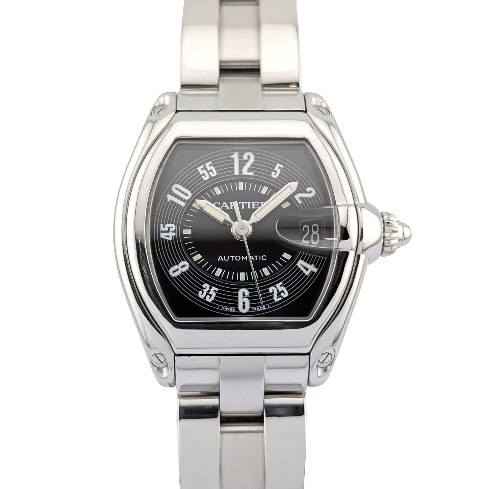 Cartier 2510 Roadster Stainless Steel Black Dial 37mm 2005