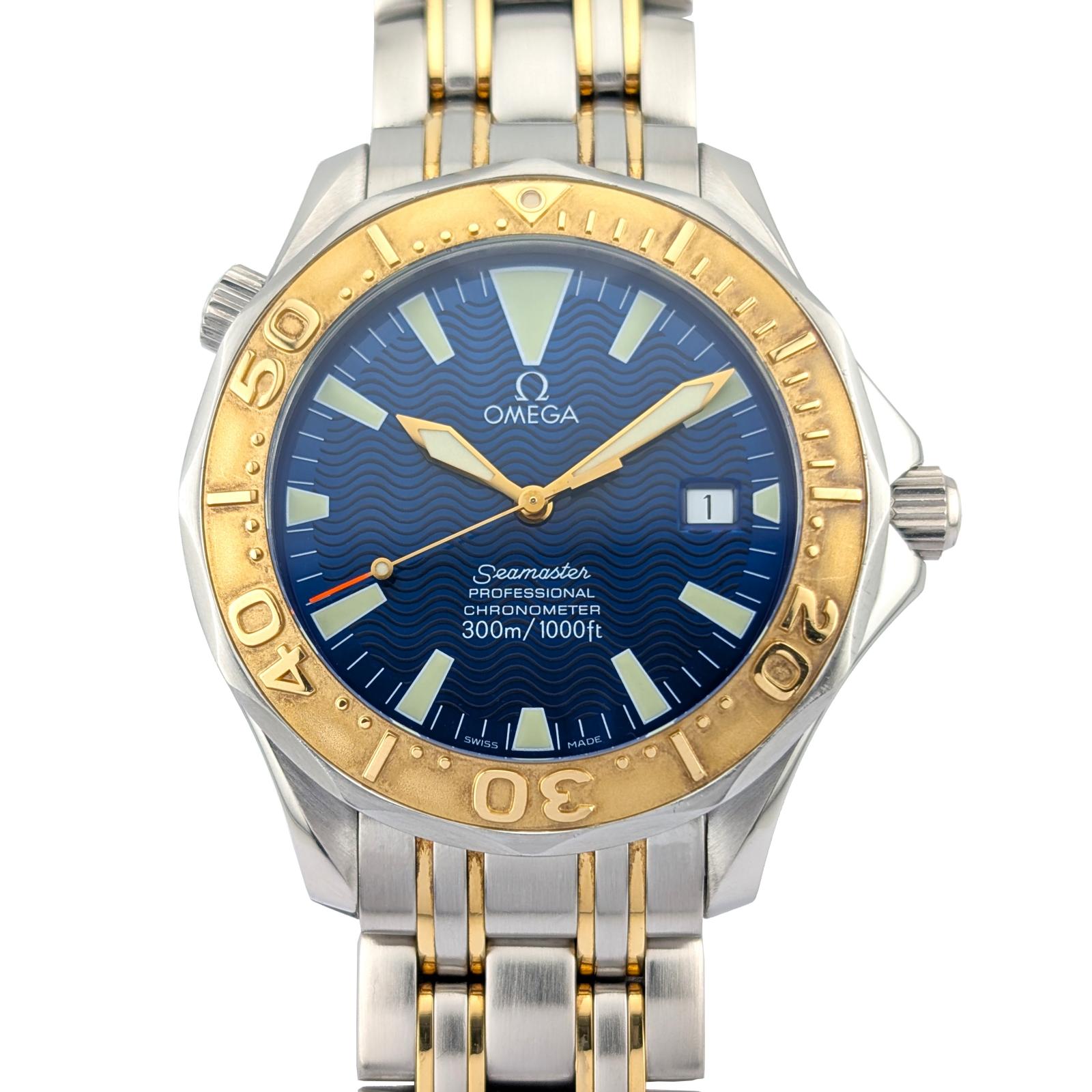 Omega 2455.80 Seamaster Diver 300M Two Tone 41mm 2007 Box Papers