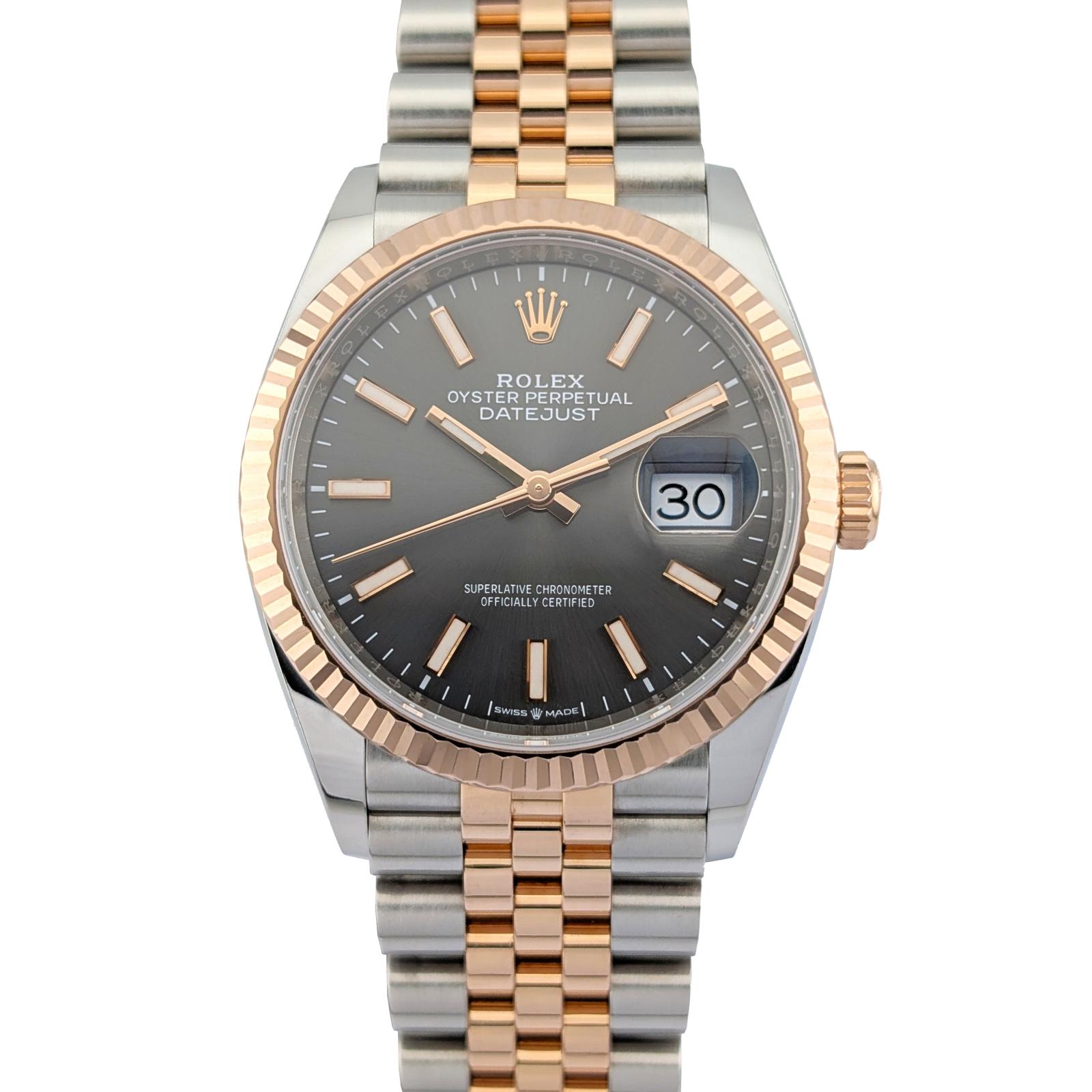 Rolex 126231 Datejust Two Tone Everose Gold Slate Dial 36mm 2020 Box Papers