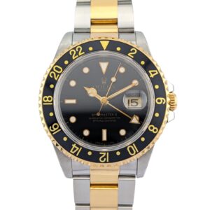 Rolex 16713 GMT-Master II Two Tone Black 40mm 1993 Box & Papers S-Serial
