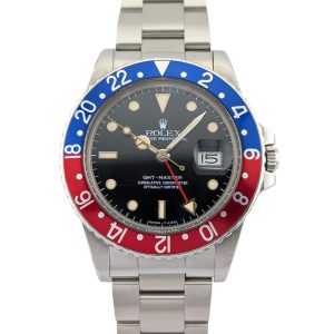 Rolex 16750 GMT-Master Pepsi Spider Dial 40mm 1985 Box & Papers