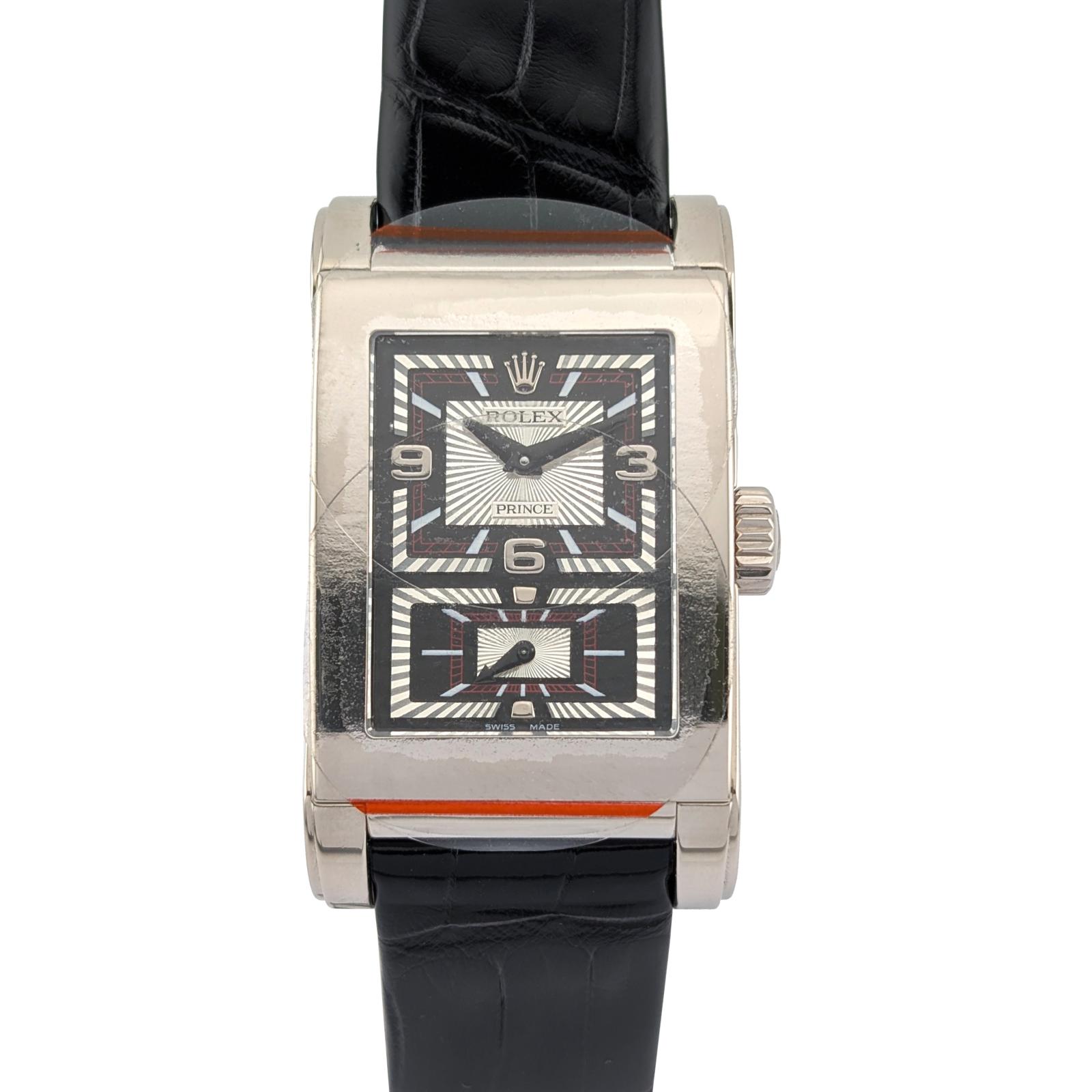 Rolex 54439 Cellini Prince 18k White Gold 28mm 2006 Box COA D-Serial