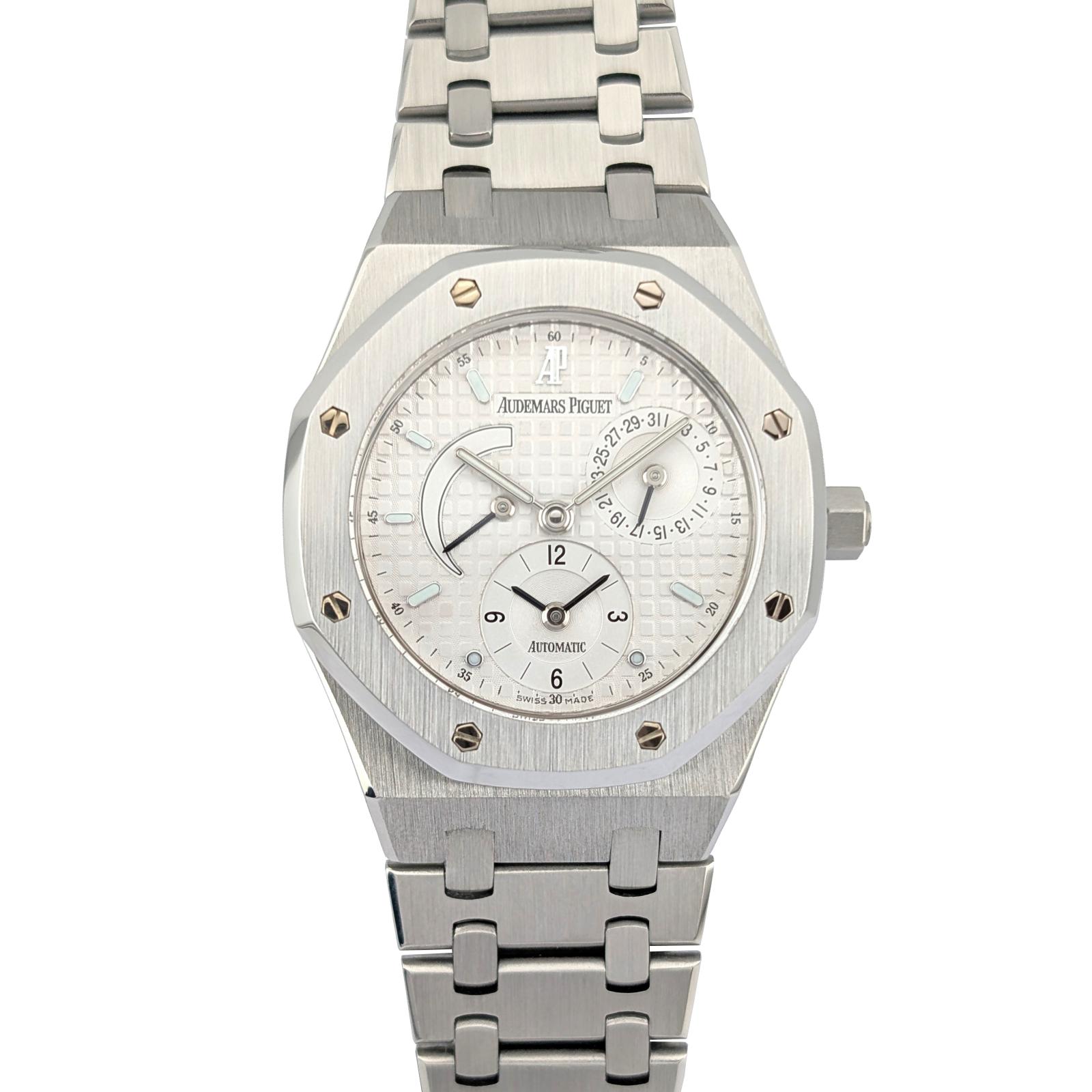 Audemars Piguet 25730ST Royal Oak Dual Time Silver Dial 36mm Box COA