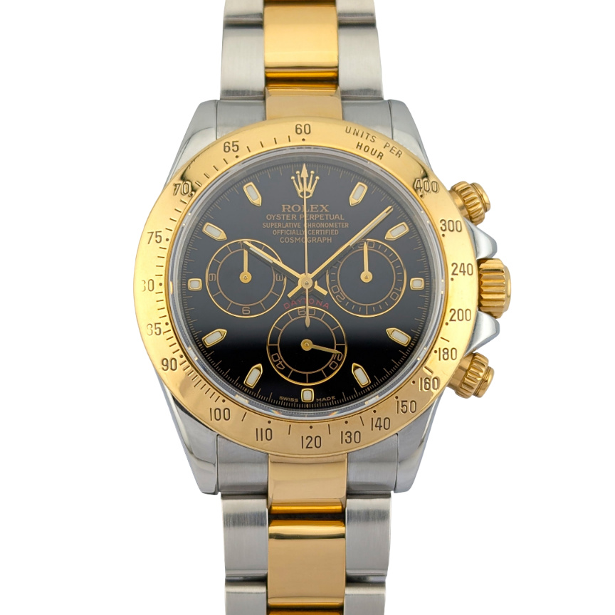 Rolex 116523 Cosmograph Daytona Two Tone Black Dial 40mm 2002 Y-Serial