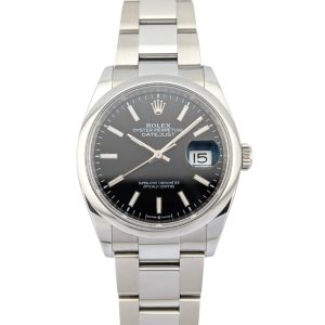 Rolex 126200 Datejust Stainless Steel Black Dial 36mm 2019 Box & Papers