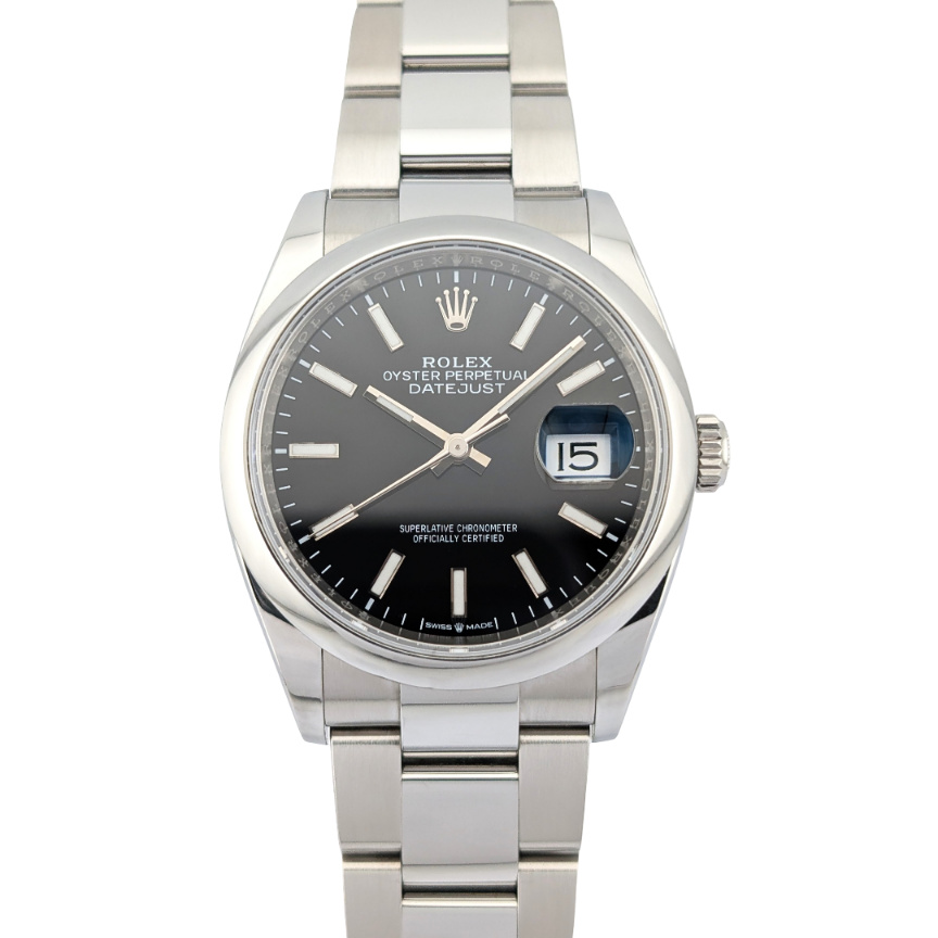 Rolex 126200 Datejust Stainless Steel Black Dial 36mm 2019 Box Papers