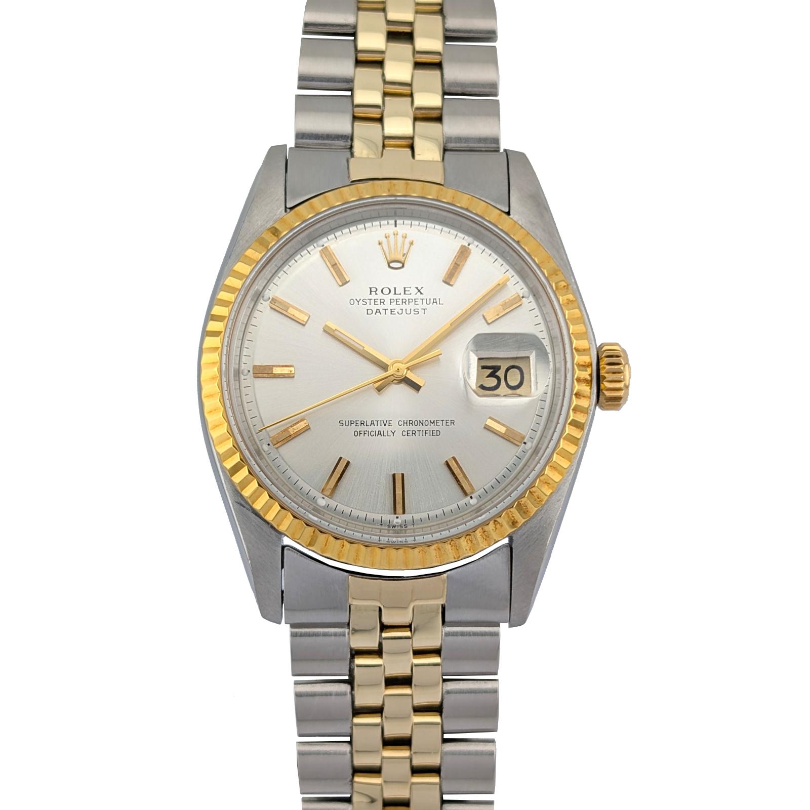 Rolex 1601 Vintage Datejust Two Tone Silver Dial 36mm 1975