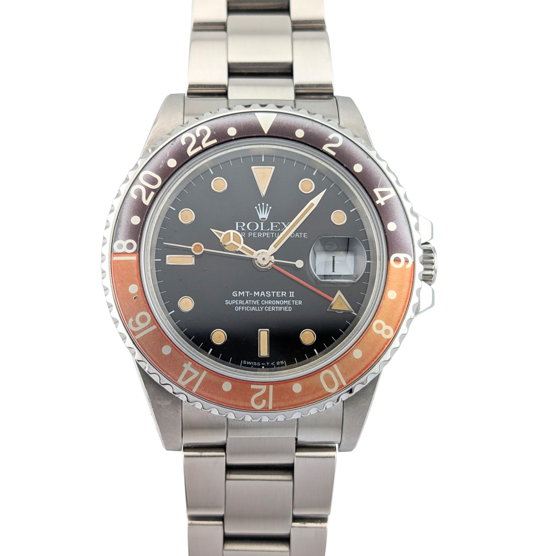 Rolex 16760 GMT-Master II Coke Fat Lady 40mm 1987 Box Papers