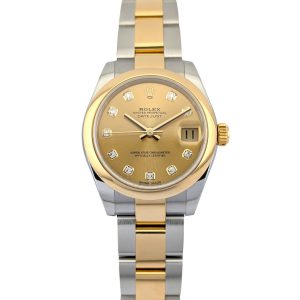 Rolex 178243 Datejust Two Tone Champagne Diamond Dial 31mm 2019 Box & Papers