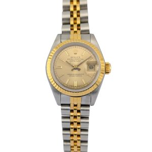 Rolex 69173 Lady-Datejust Two Tone Champagne Dial 26mm 1988 R-Serial