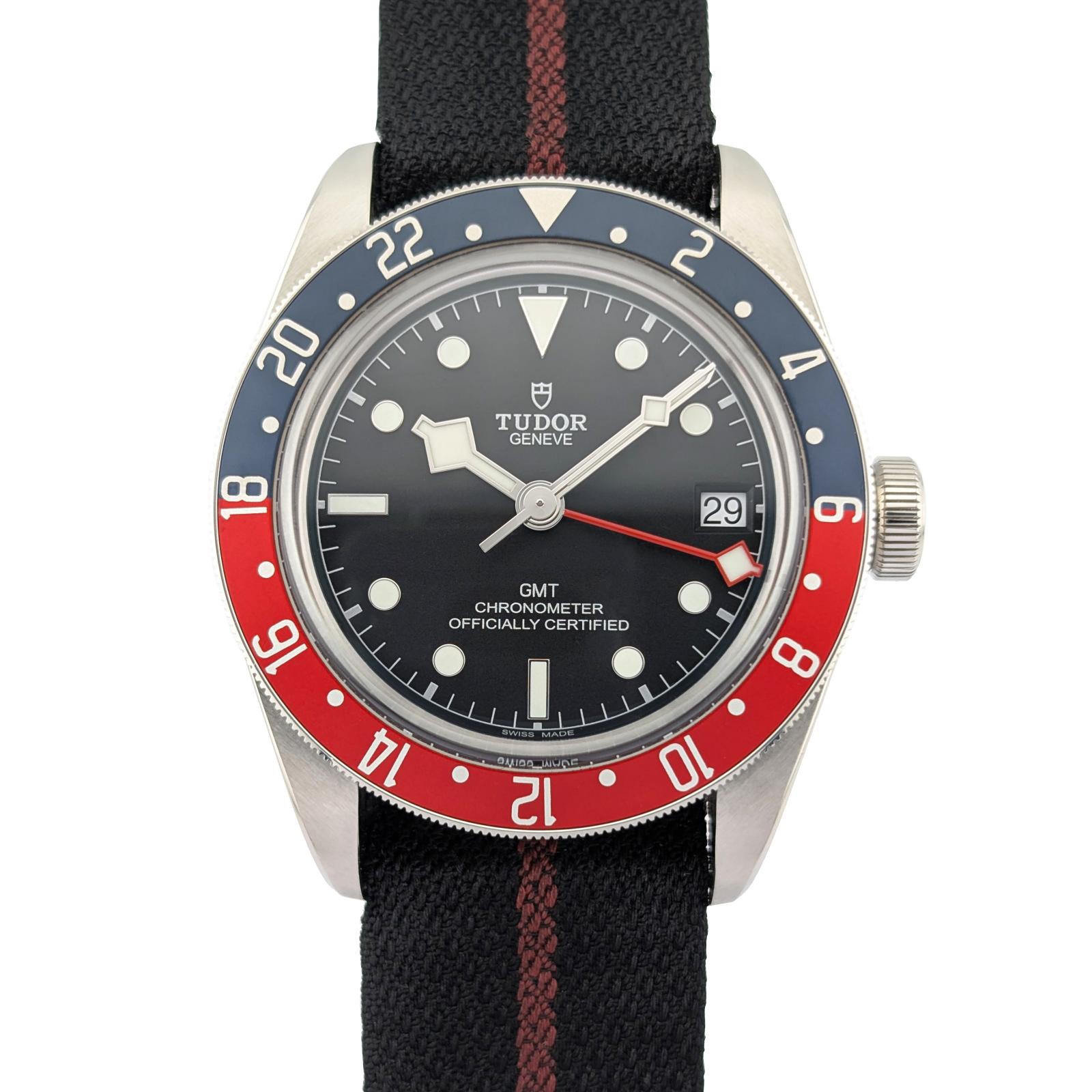 Tudor 79830RB Black Bay GMT Pepsi on NATO 41mm 2022 Box Papers